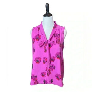 Rachel Zoe size XL pink floral sleeveless top